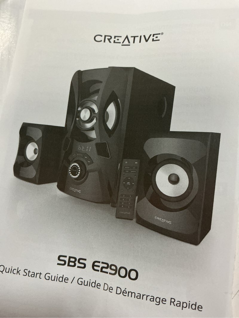 Condition photo showing New/Like New for Creative Labs SBS E2900 Speaker Set 60 W Universal Black 2.1 Channels, W128781140 (Universal Black 2.1 Channels 1-Way 15 W Bluetooth)