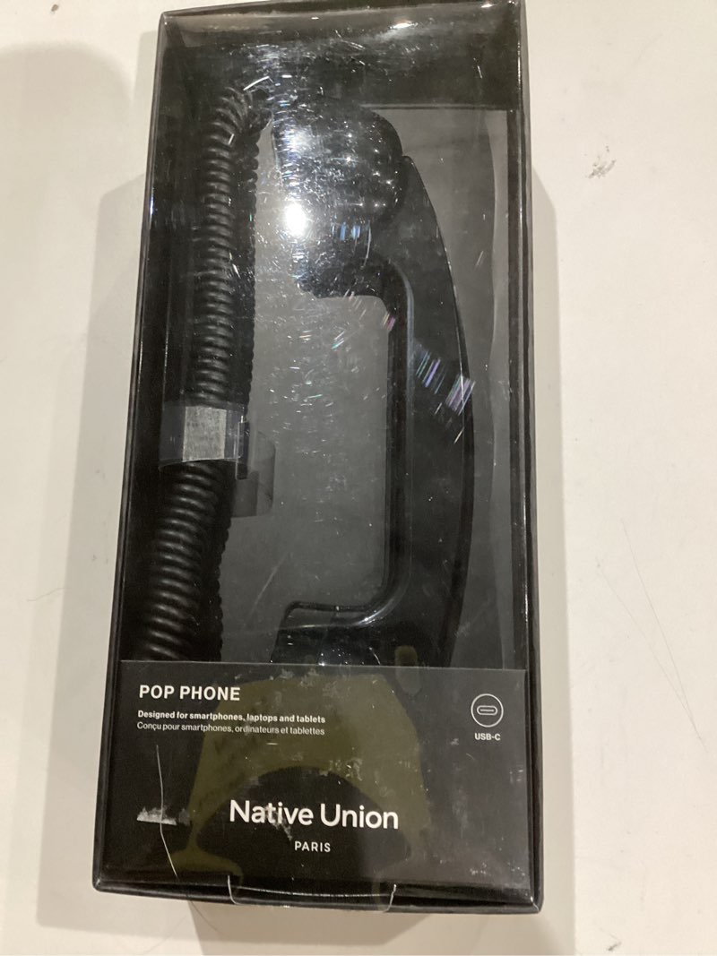Condition photo showing Good Condition for Native Union Pop Phone – Retro Telephone Handset with Mic & Speaker, USB-C for iPhone, iPad, Laptop, Tablet, Samsung S25, Flip 7, Fold 7 – Hybrid Work, Calls, Video Conferences, Meetings (Black)
