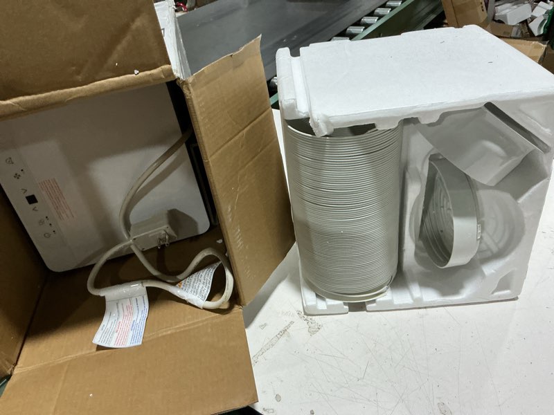 Condition photo showing Good Condition for black+decker portable air conditioner, 8,500 btu for rooms up to 350 sq. ft., portable ac with full function remote control & window kit, bpact05sm, white