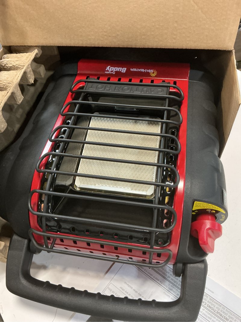 Condition photo showing As Is for Mr. Heater MH9BX-Massachusetts/Canada approved portable Propane Heater
