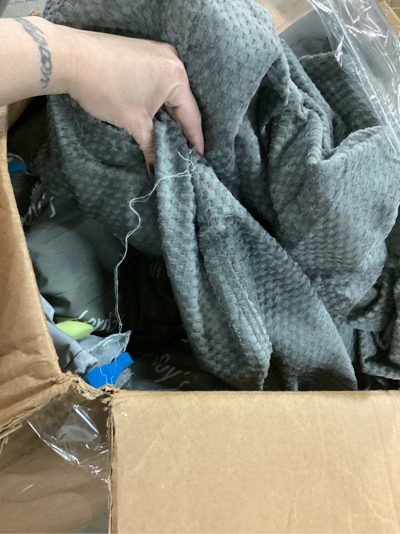 Condition photo showing As Is for CordaRoy's Chenille Bean Bag-Convertible Bean Bag Chair-Machine-Washable Chenille Fabric Cover-for Basement,Living Room,Game Room,Dorm & More - King Size - Charcoal | Made in The USA King Charcoal