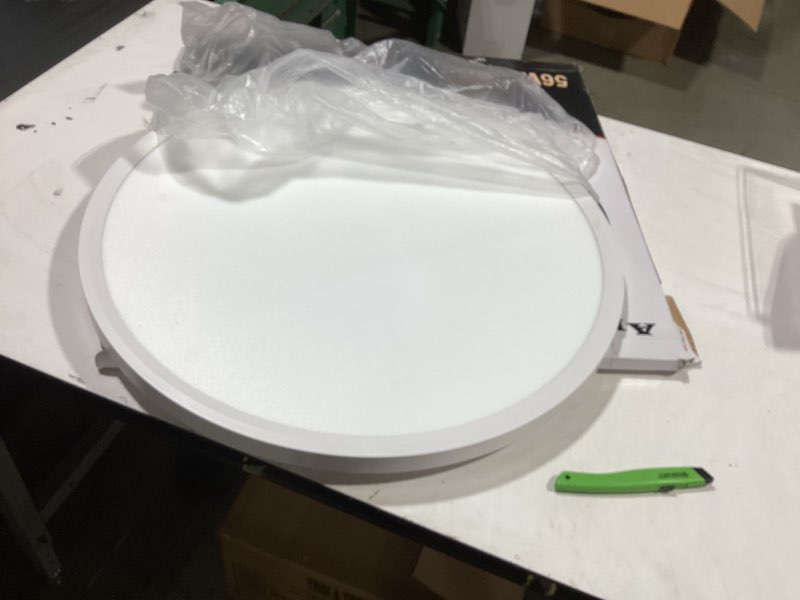 Condition photo showing Good Condition for 24 Inch Flush Mount Ceiling Light, 56W 5600 lm Ceiling Light Fixture with 3 CCT Selectable 3000K/4000K/ 6500K(Wall Switch Control), Slim Round Surface Mount LED Light Fixture for Kitchen Bedroom 24inch