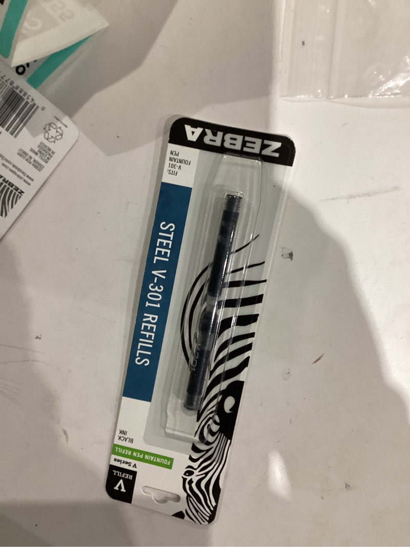 Condition photo showing New/Like New for Zebra Pen V-301 Stainless Steel Fountain Pen Refill, Fine Point, 0.7mm, Black Ink, 2-Pack