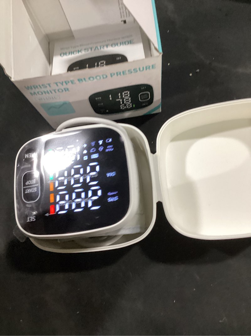 Condition photo showing Good Condition for oklar blood pressure monitors for home use rechargeable wrist digital bp machine cuff with led backlit display, voice broadcast, 240 memory storage for 2 users with carrying case