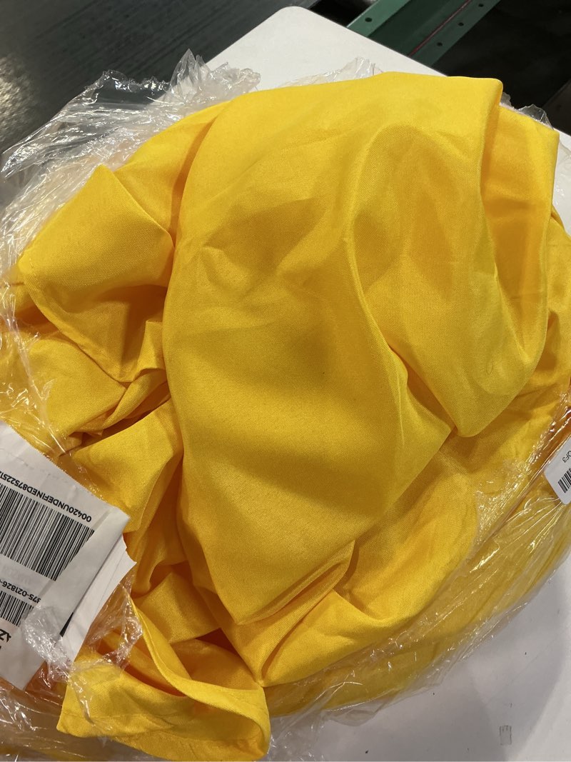 Condition photo showing As Is for Ascoza 2pack 132 Inch Yellow Round Tablecloth in Washable Polyester Fabric for Wedding/Banquet/Restaurant/Parties… Yellow Round-132",2pack