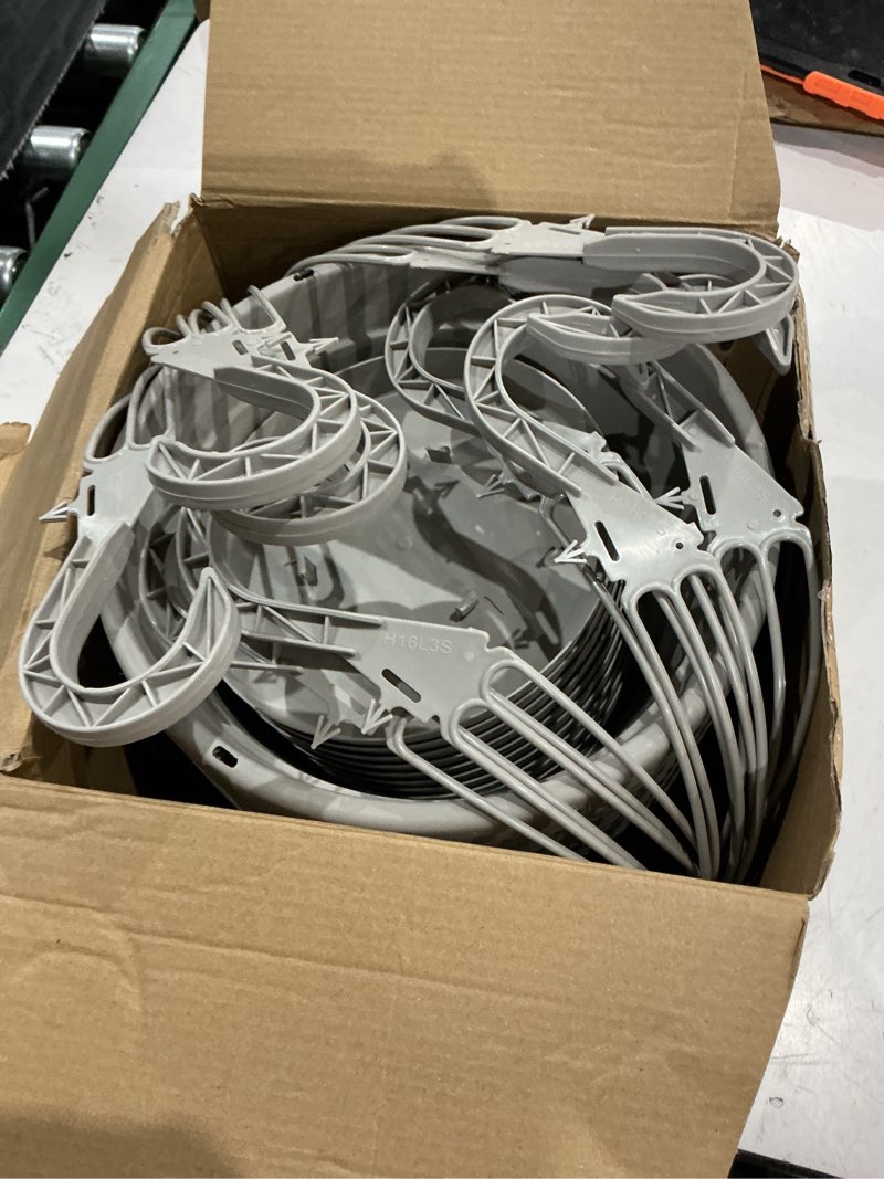 Condition photo showing Good Condition for roshtia 10 pcs 10 inch hanging baskets for plants large plastic hanging basket pots with drainage trays self watering planter pots for outdoor indoor plants flowers garden balcony (grey white) white 10