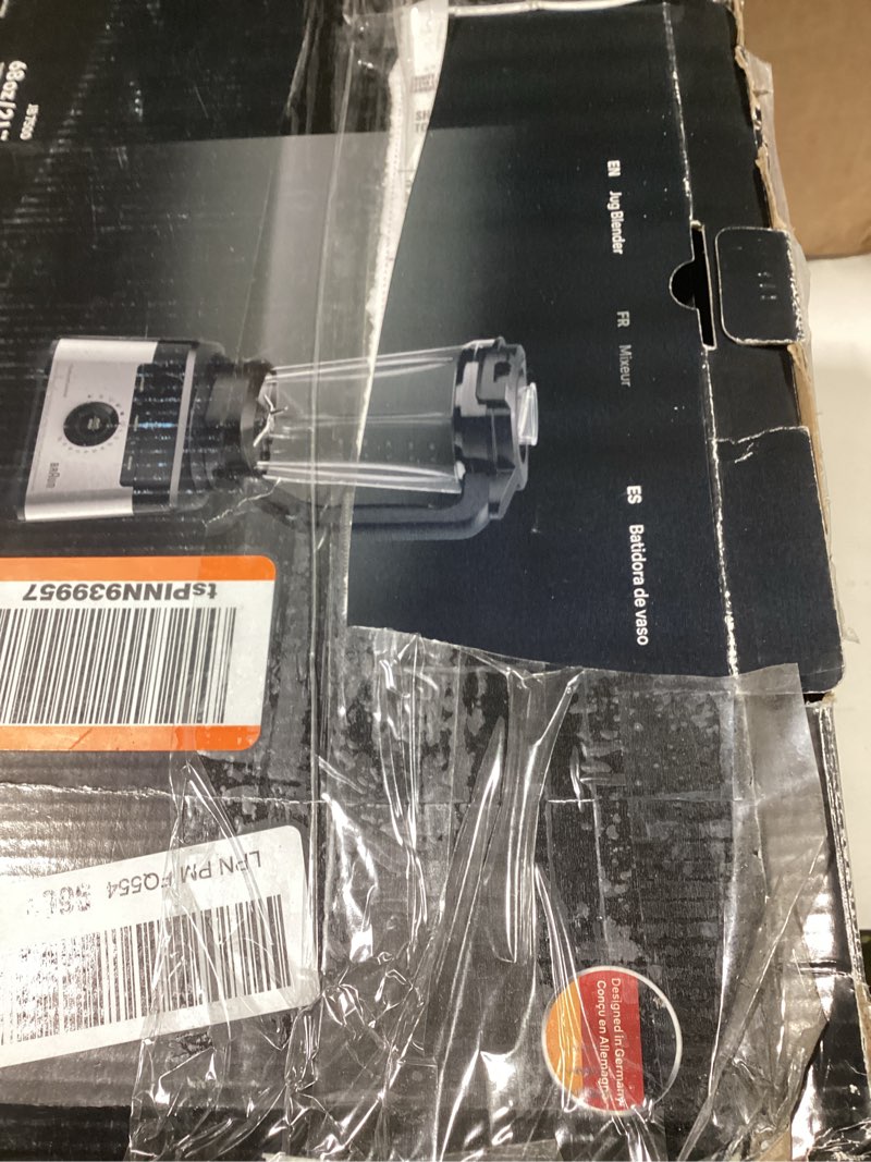 Condition photo showing Good Condition for Braun TriForce Power Blender - Powerful 1200 Watt Countertop Blender with 10 Manual Speeds, 3 Texture & 3 Food Settings, Stainless Steel Blades for Effortless Emulsifying, for Smoothies, Purees & More