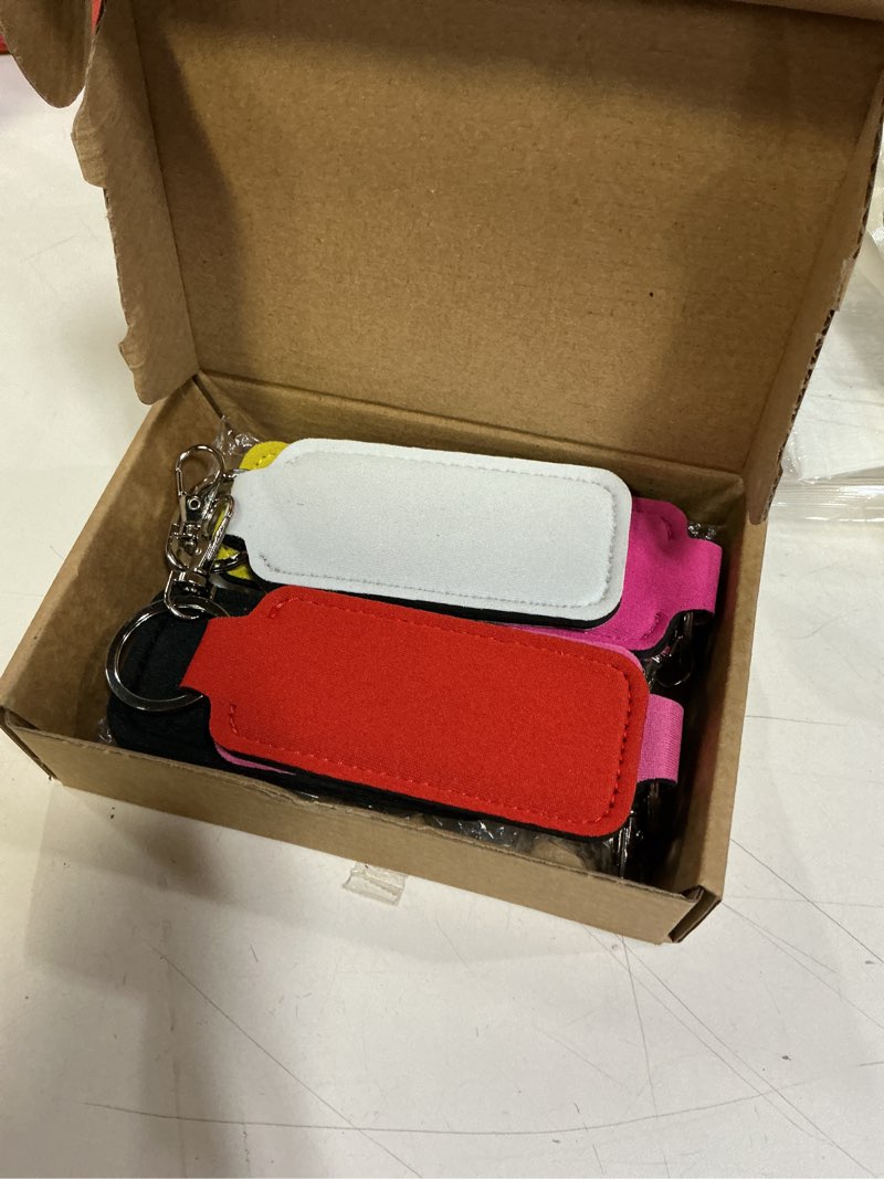 6 Pcs Hand Sanitizer Holder Keychian Empty Travel Size Bottles Lipstick Case for Backpack and Kids