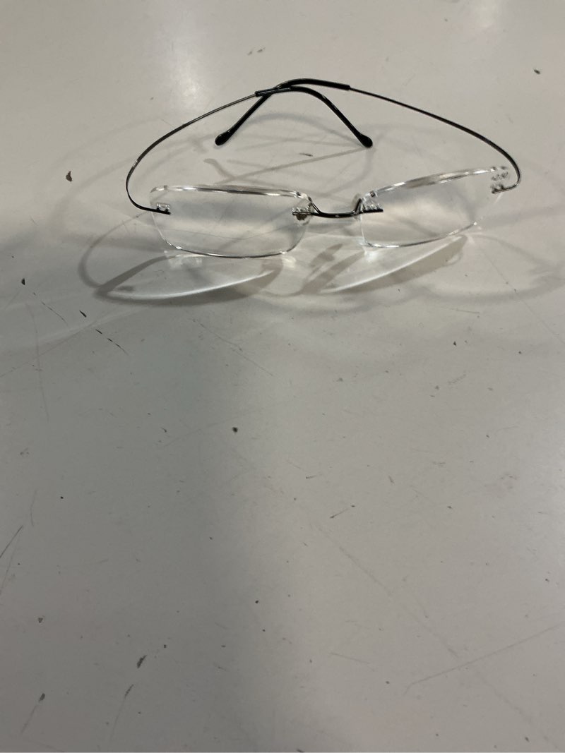 Condition photo showing Good Condition for eyekepper titanium rimless reading glasses readers men gunmetal lens width 55mm-gunmetal 2.5 x