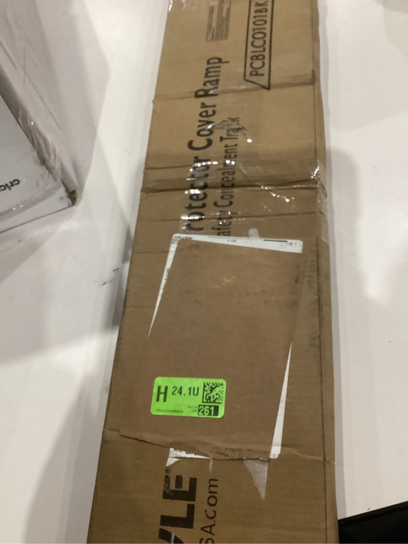 Condition photo showing New/Like New for Pyle Durable Cable Protection Ramp Cover - Supports 11000lbs Single Channel Heavy Duty Hose and Cord Track Floor Protection, 39.4” x 5.11” x 0.78” Cable Concealer for Indoor Outdoor Use -PCBLCO101BK Black