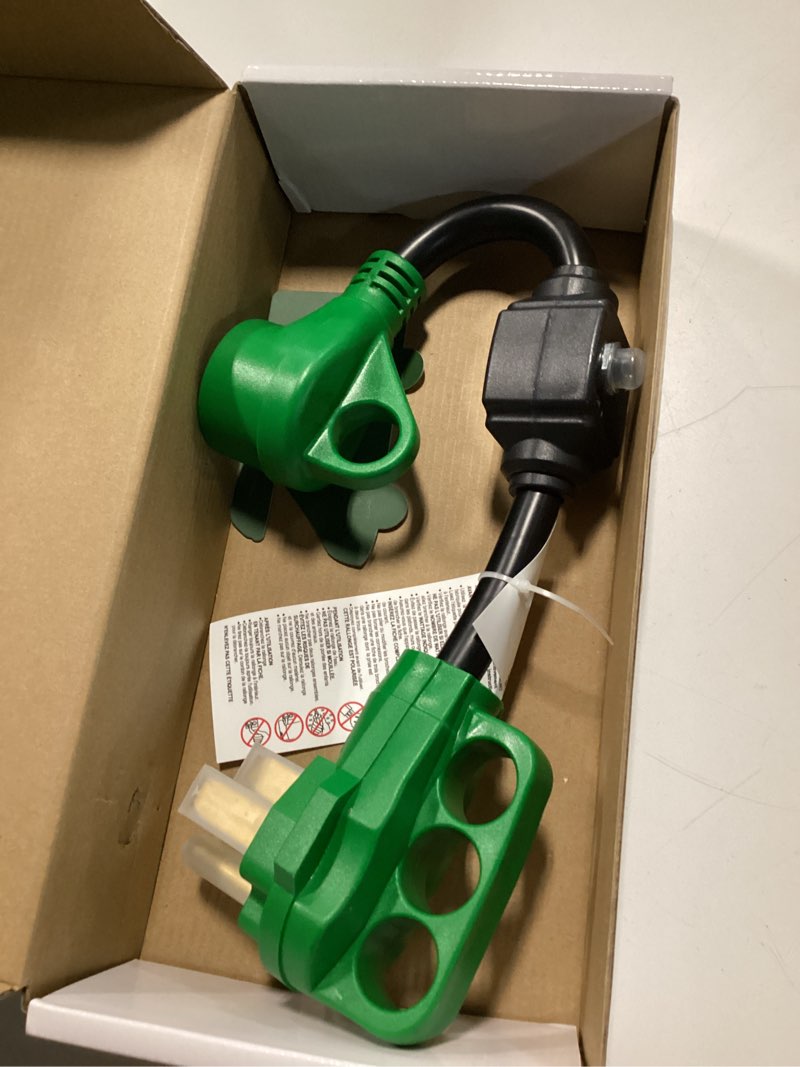 Condition photo showing Good Condition for RVGUARD Overload Protector 50 Amp to 30 Amp RV Adapter Cord with Circuit Breaker, NEMA 14-50P to NEMA TT-30R Electrical Power Adapter with LED Power Indicator, 18 Inch, Green, ETL Listed