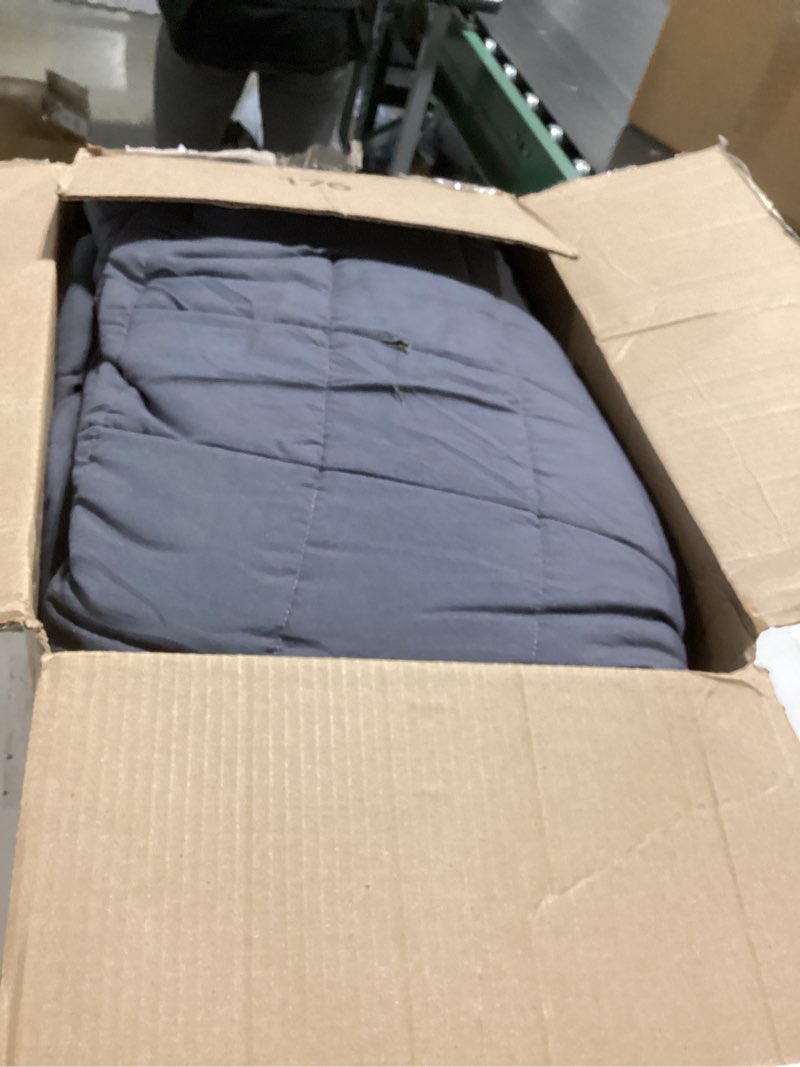 Condition photo showing Good Condition for king size weighted blanket 20lbs - 88"x104" cooling breathable heavy blanket with glass beads for adult all-season 01-dark grey 88" x 104" | 20lbs