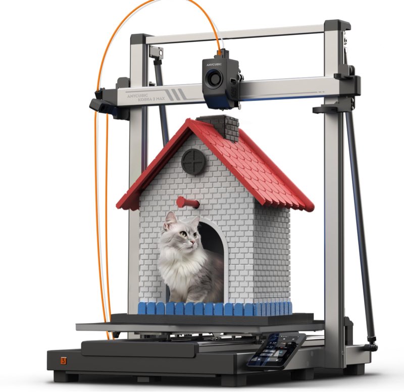 Anycubic Kobra 3 Max 3D Printer Only, Support Multicolor Needs ACE Pro, 600mm/s High-Speed Printing Large Build Volume 420x420x500mm Aut