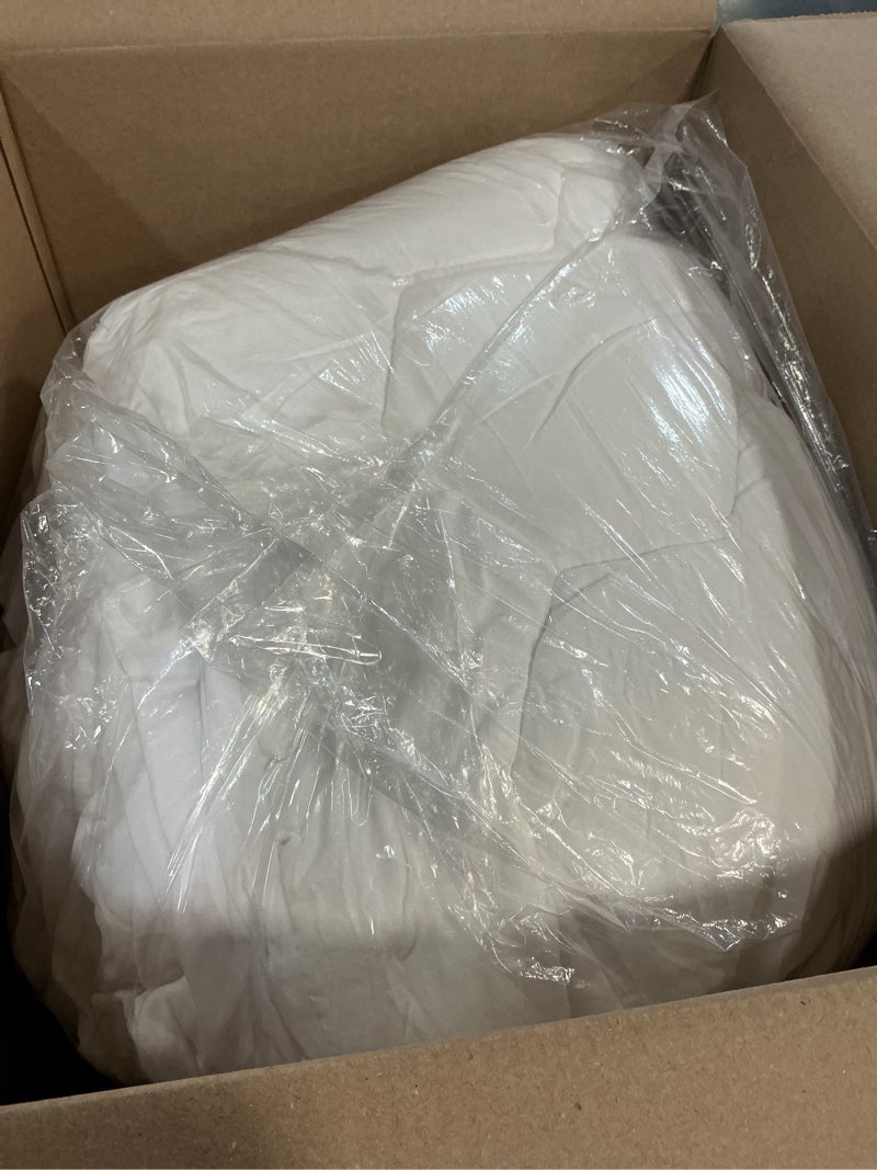 Condition photo showing As Is for bedsure queen mattress pad - quilted fitted mattress topper protector with 8-21 inches deep pocket, noiseless breathable bed cover padded, machine washable, white, 60x80 inches white queen