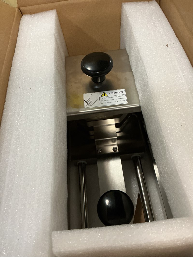 Condition photo showing Good Condition for newhai commercial bagel slicer manual hamburger bun cutter bread guillotine with stainless steel blade for cutting even bagels & bun slices