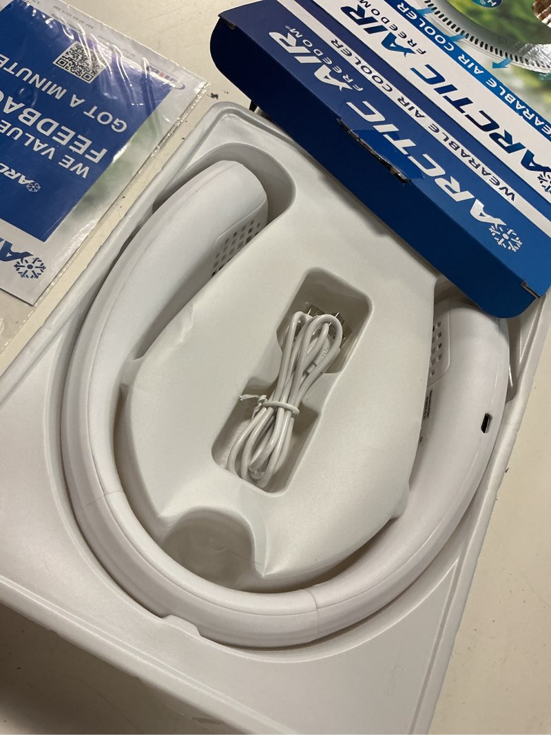 Condition photo showing Good Condition for arctic air freedom neck cooler, portable neck fan with 3 fan speeds, usb charging, 6-hour battery
