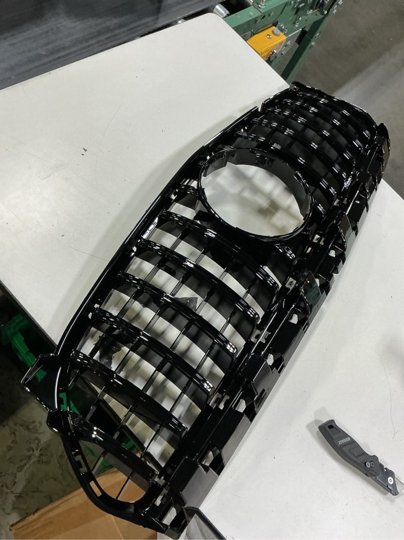 Condition photo showing New/Like New for front grill grille compatible with mercedes benz w212 2014-2016 | gt style,glossy black front bumper grill replacement abs no modification required,with camera hole,for e250 e300 e350 e400 w212 (2014-2016)
