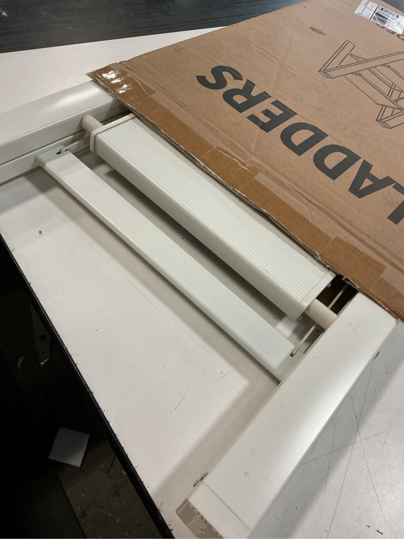 Condition photo showing Good Condition for HillhutApex 2 Step Ladder, Lightweight Portable 2 Step Stool with Anti-Slip Wide Pedal, 330lbs Capacity Aluminum Ladder for Household,Office,Library(White) White 2 Step