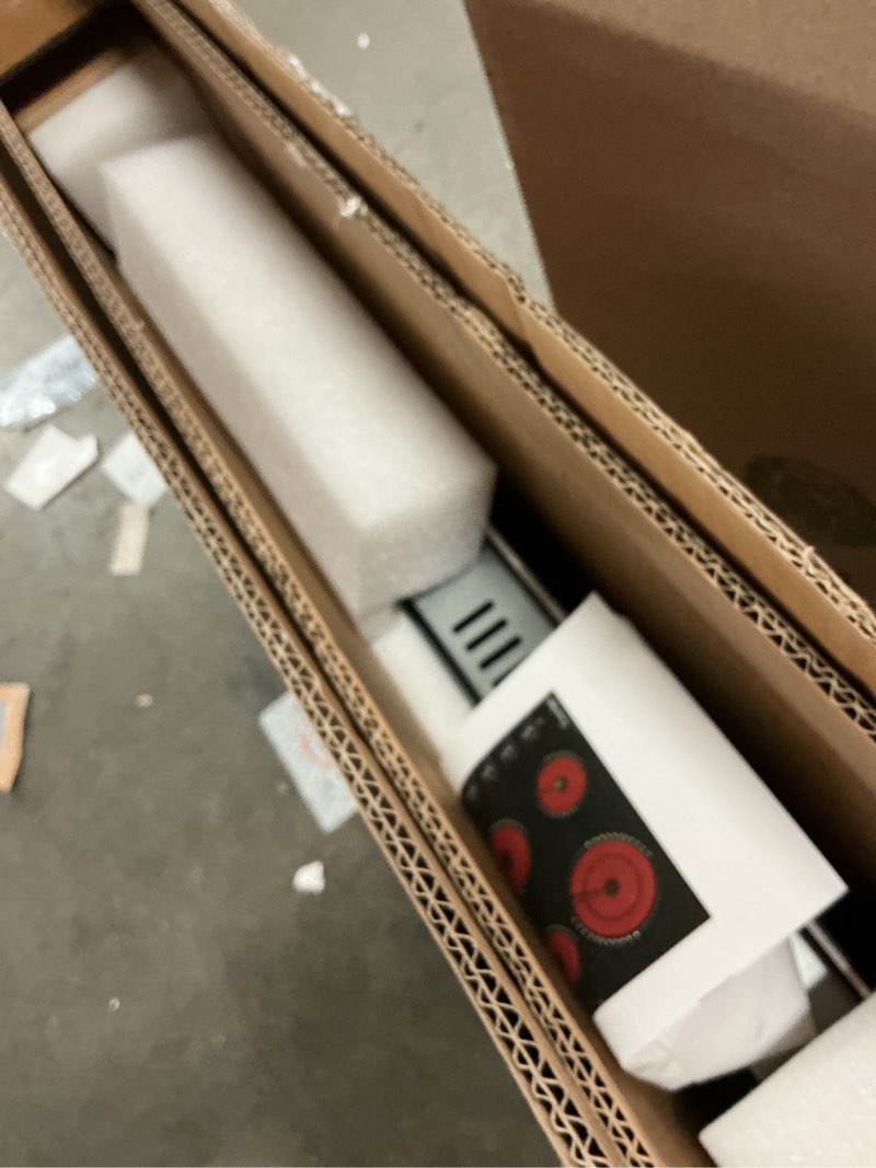 Condition photo showing Good Condition for 30 inch built-in electric ceramic glass cooktop, 4 burners, 7200w total power, knob control, compatible with flat-bottom cookware, 220-240v hardwired