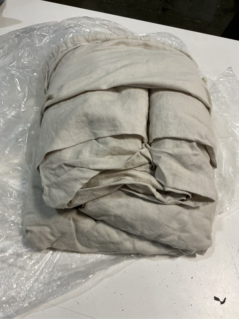 Condition photo showing As Is for quince european linen duvet cover, king/cal king, sand