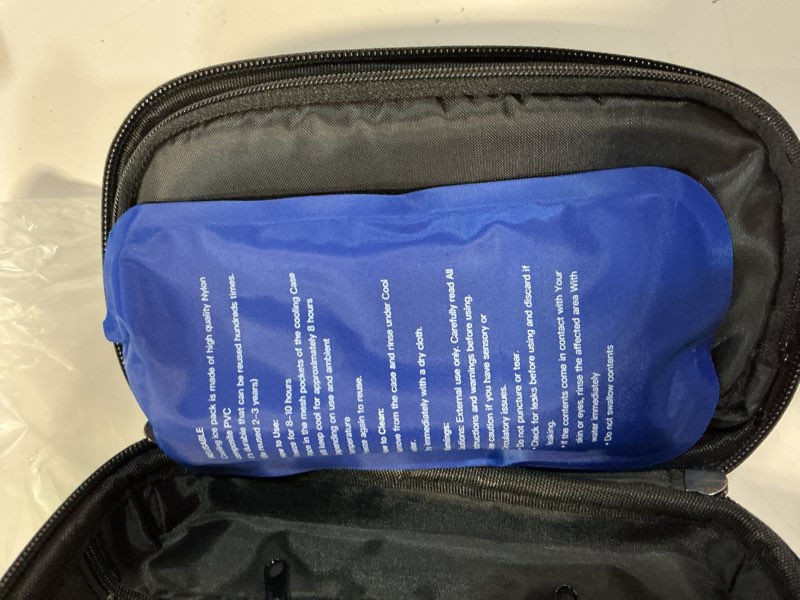 Condition photo showing Good Condition for gosemai tsa approved insulin cooler travel case medication cooler for travel with thermometer temperature display diabetic medication organizer medical travel cooler bag with 2 ice pack blue