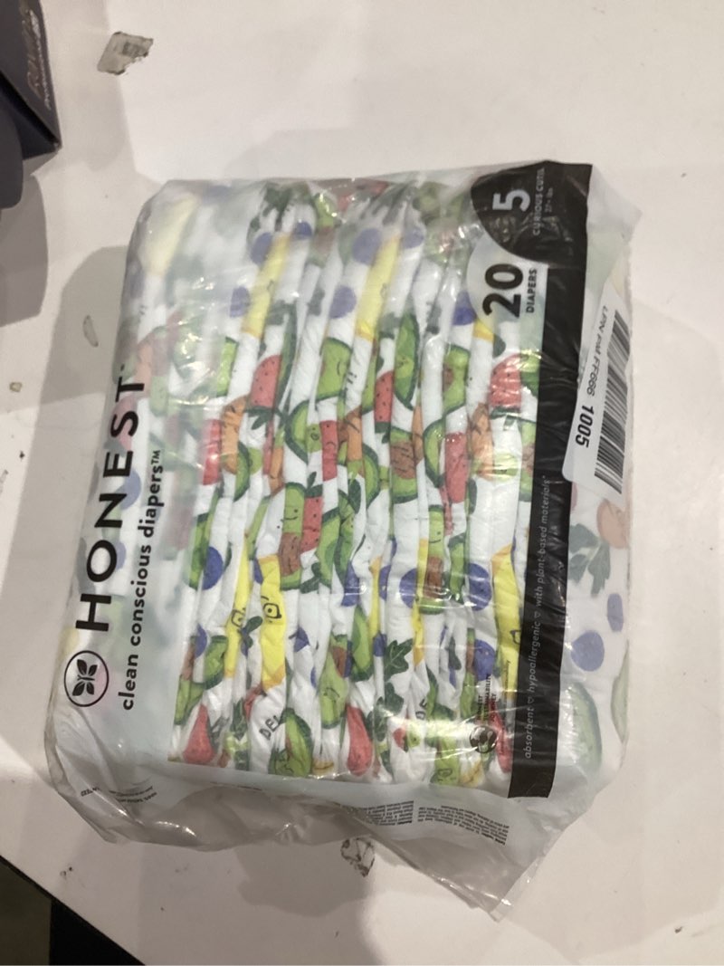 Condition photo showing New/Like New for The Honest Company - Eco-Friendly and Premium Disposable Diapers - Pandas, Size 5 (27+ lbs), 20 Count Size 5 (20 Count)