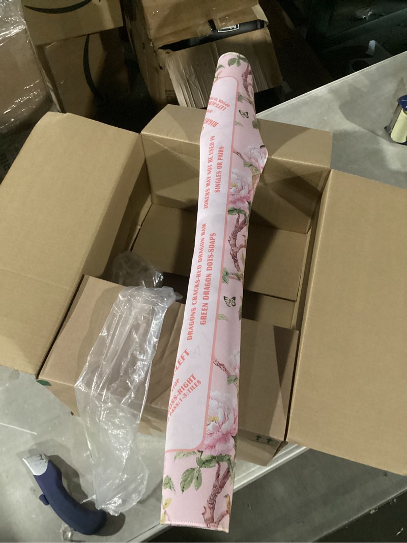 Condition photo showing Good Condition for bbset pink floral chinoiserie bath mats for bathroom, pink and white flower bow vintage rug for bathroom decor 31x20 inch (pink flower, 31x20inch) pink flower 1'8" x 2'7" (oval)