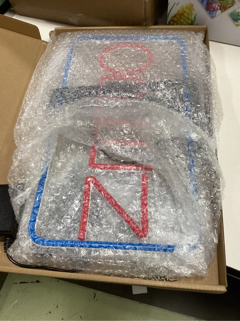 Condition photo showing Good Condition for open signs for business ultra bright 16 inch plug in electric light up open sign with on/off switch for business storefront window glass door shop store florists bar salon cafes pub blue/red -vertical 16 inch