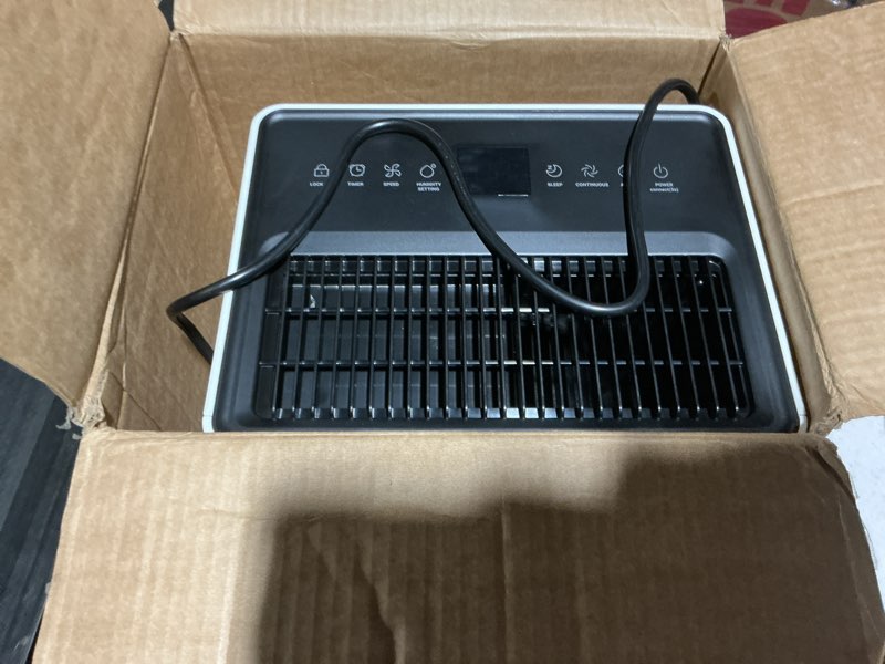 Condition photo showing As Is for candy 4500 sq.ft dehumidifier for basement,80 pints dehumidifiers for home,continuous/sleep/auto mode,1.35 gal water tank with drain hose,portable & wifi for large room,bedroom,bathroom,garage,laundry