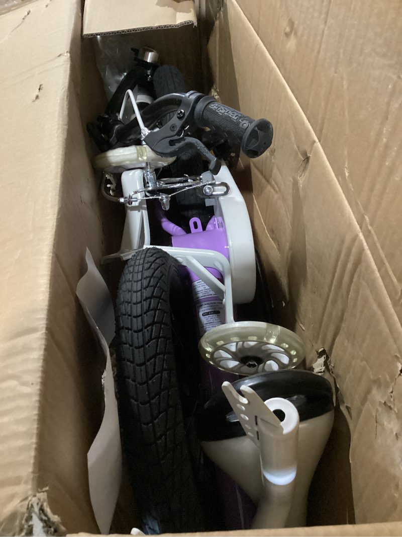Condition photo showing As Is for joystar pluto 12 14 16 18 20 inch kids bike with light up training wheels, kids' bicycle for boys girls age 3-12 years, children bikes, multiple colors
