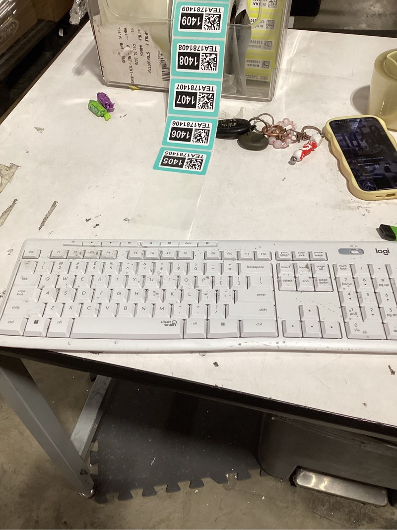 Condition photo showing As Is for Incomplete Logitech MK295 Wireless Mouse & Keyboard Combo with SilentTouch Technology, Full Numpad, Advanced Optical Tracking, Lag-Free Wireless, 90% Less Noise - Off White Off-White