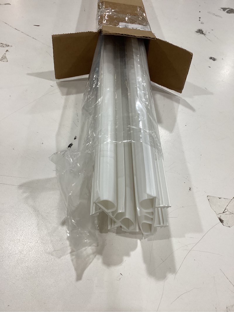Condition photo showing Good Condition for pushglossy 2 pcs 36" double bubble kerf door sweep 1-3/4" wide vinyl weatherstrip seal for exterior doors, energy efficient draft stopper, easy slide in installation, blocks dust/insects/noise (white) double bubble kerf white 2