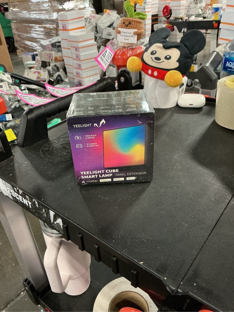 Condition photo showing New/Like New for yeelight panel light extension for cube smart lamp, 16 million colors option, rgbic individual addressable, dynamic lighting, music flow, wifi connected, app control, for bedroom, living room, cube*1
