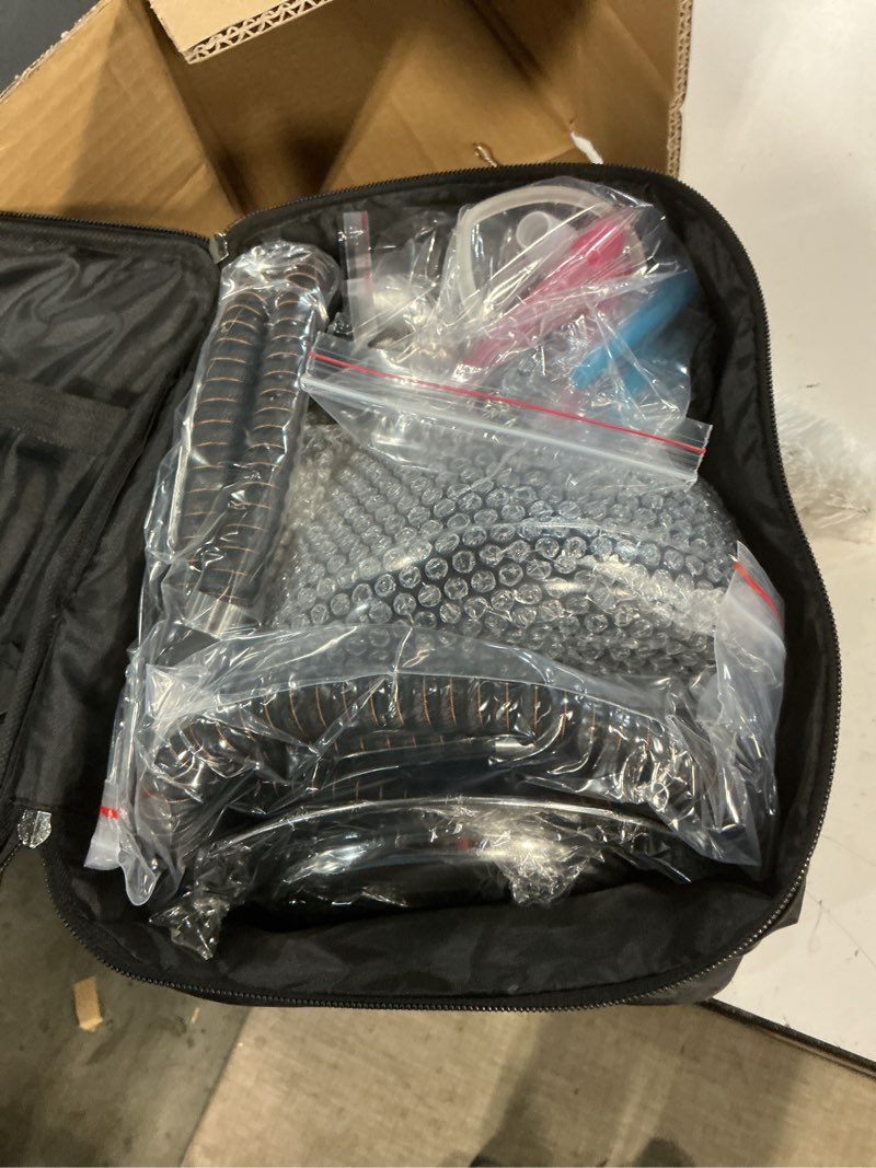 Condition photo showing New/Like New for modern 2 hose acrylic bubble hookah – complete shisha hookah set, magical remote led lights, and travel case for an enhanced experience