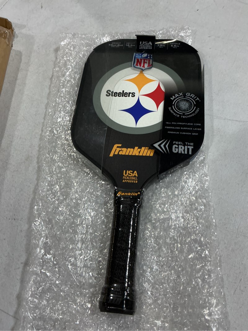 Condition photo showing New/Like New for franklin sports nfl pro pickleball paddle – 13mm signature series pro pickleball paddle with maxgrit surface - official nfl team – usap approved - premium quality - authentic nfl team logos pittsburgh steelers one size team specific