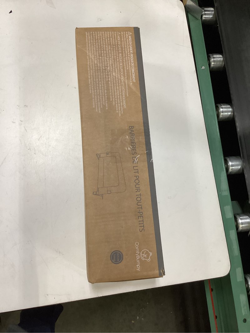 Condition photo showing New/Like New for comfybumpy premium adjustable bed rail for toddlers, swing-down safety guard, height adjusts 24.4"–32.3"h, extra-long 55.5", sturdy steel & breathable mesh, for twin, full, queen & king, gray, 1-pack grey 55.5"l × 24.4"–32.3"h (adjustable) | 1-pack