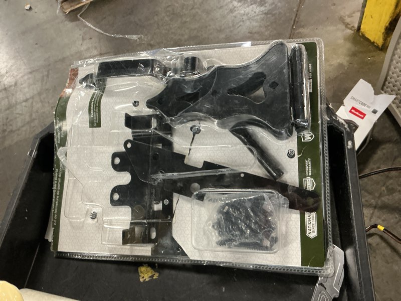 Condition photo showing As Is for national hardware black steel gate hardware kit 1 pk
