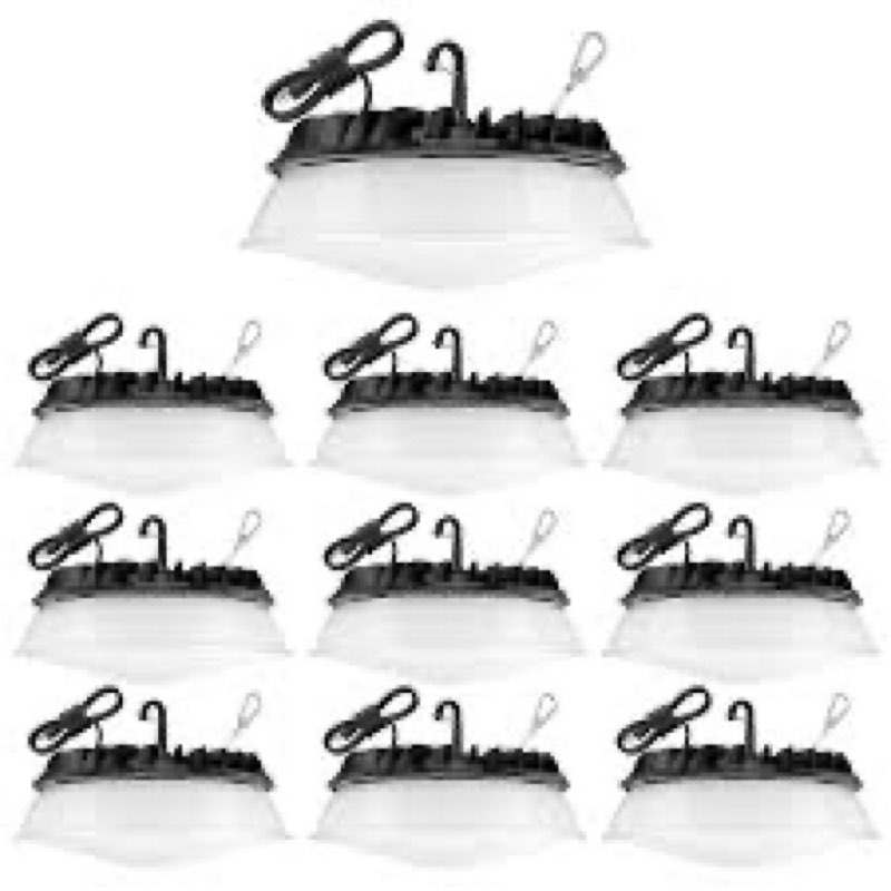 6 Pack 155W UFO LED High Bay Light with Reflector 22,500lm 5000K LED High Bay Lights AC110-277V 5' C