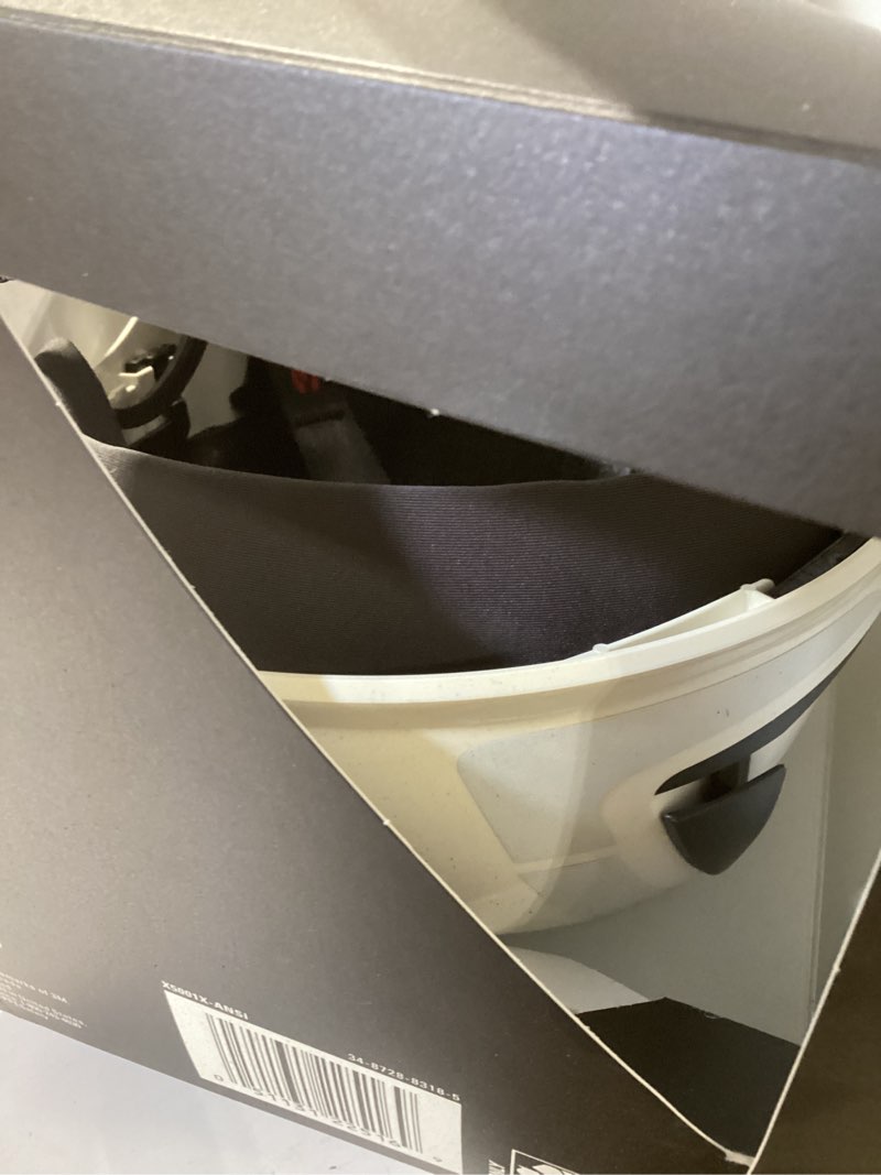 Condition photo showing Good Condition for securefit white, reflective safety helmet