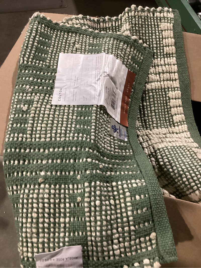 Condition photo showing Good Condition for loloi angela rose colton collection con-03 ivory/sage 2'-0'' x 3'-0'', .38" pile height, accent rug ivory / sage 2' x 3' (rectangular)
