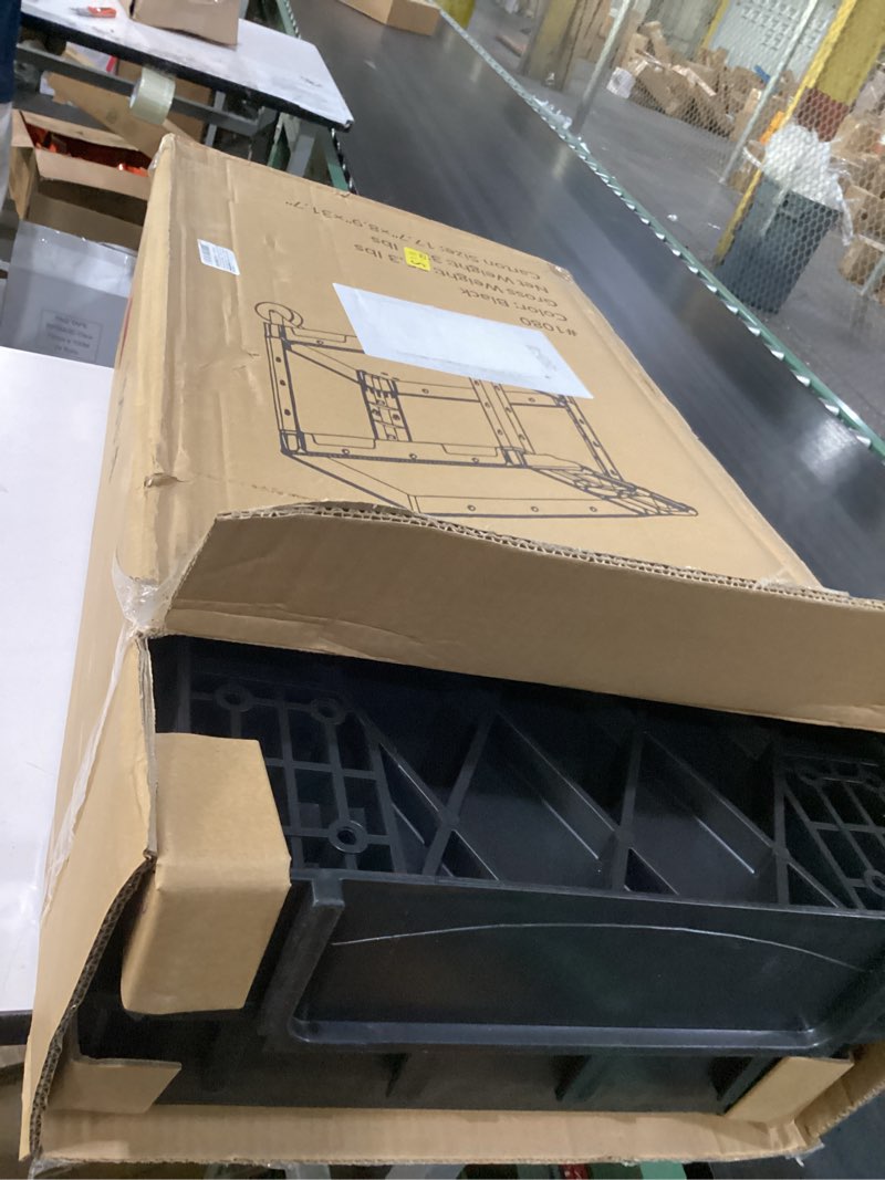 Condition photo showing Good Condition for commercial grade 2 shelf utility cart with wheels - rolling tool trolley, heavy duty service push cart for business warehouse office restaurants ecommerce garage 40" x 17.5" black