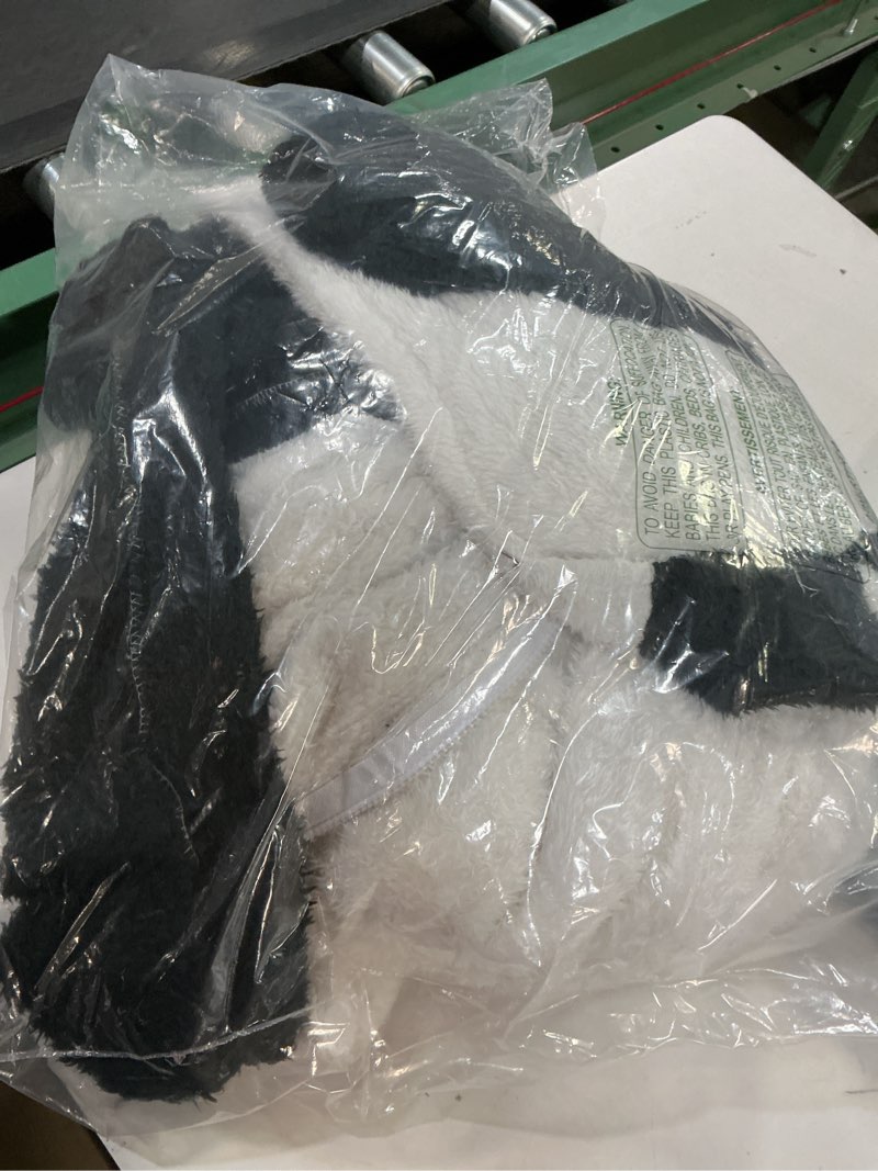 Condition photo showing Good Condition for Magicmode Animal Onesie Pajamas for Kids, Soft Flannel Halloween Cosplay Costume for Boys Girls 12-13 Years Blackwhite-panda