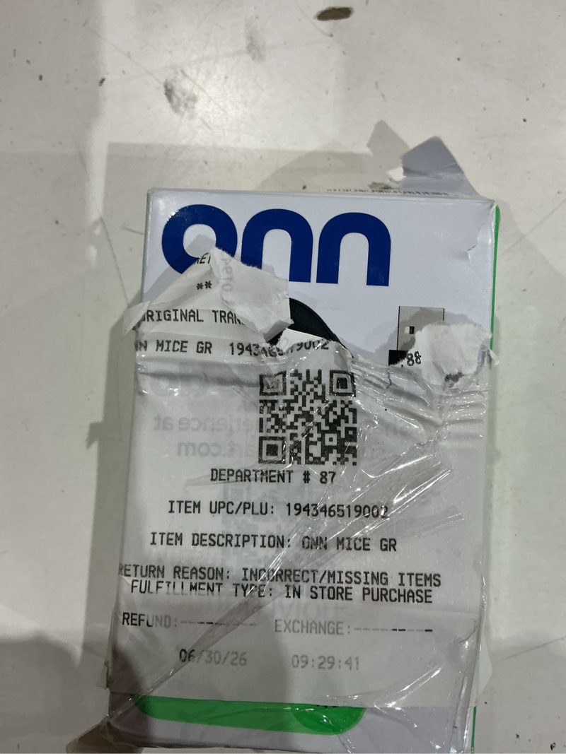 Condition photo showing As Is for onn wireless 3-button mouse with 2.4 ghz usb nano receiver, gray stone finish