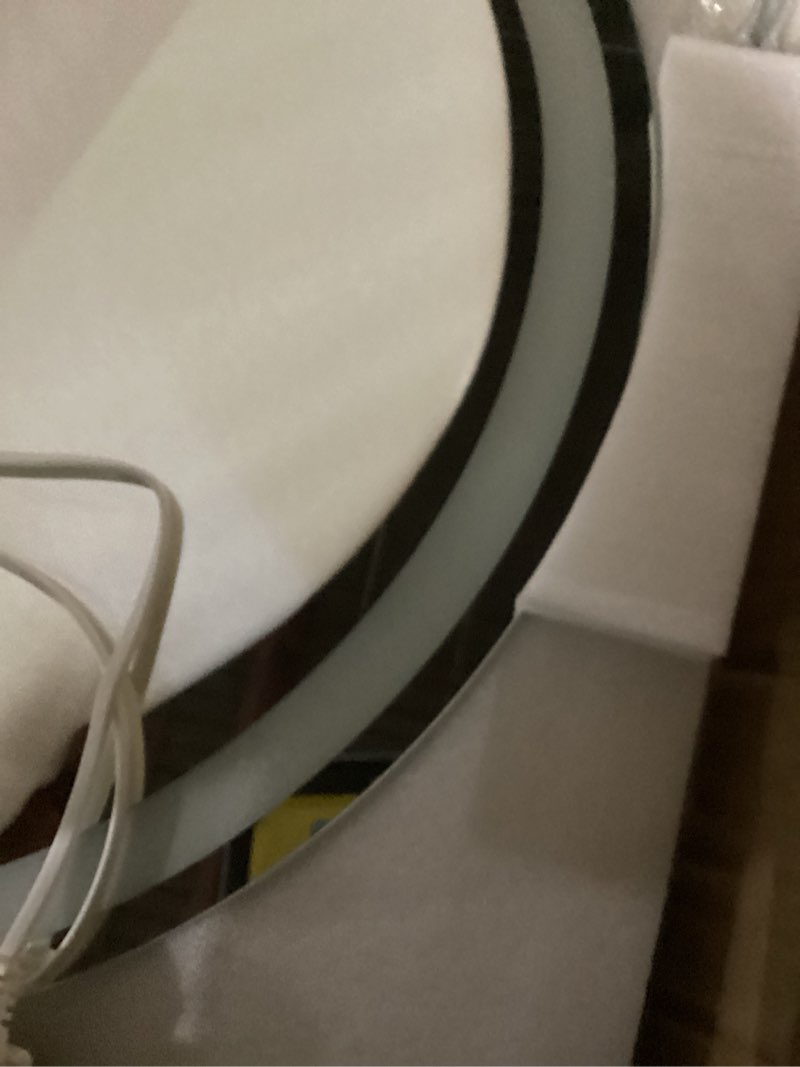 Condition photo showing Good Condition for beelux 24" round led bathroom mirror with lights,lighted bathroom vanity mirror for wall anti-fog, dimmable, backlit memory function, waterproof, tempered glass,3 colors adjustable 24"l x 24"w