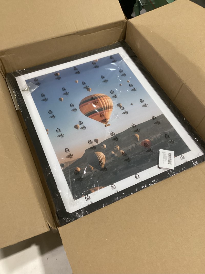 Condition photo showing New/Like New for 16x20 Picture Frame Black with 14x18 Mat for 40 x 50cm Diamond Art Painting, Display Photo 14x18 with Mat or 16 x 20 Without Mat, Wall Hanging Large Frame with Plexiglass, Black Black 1