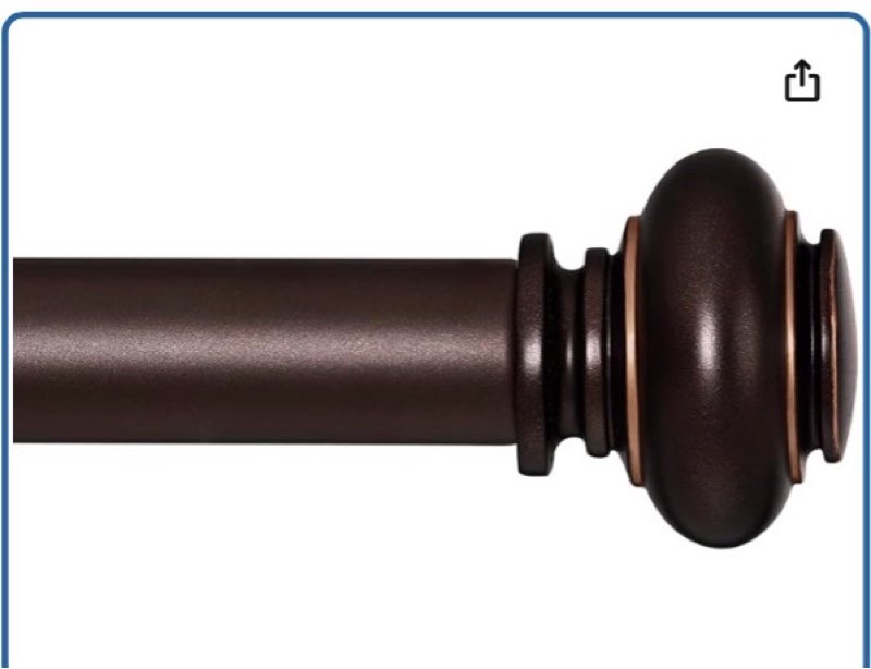 bronze curtain rods for windows 48 to 84 inches adjustable decorative 1 inch diameter single window curtain rod set with classic finials, bronze with gold finishing 28"-88" bronze