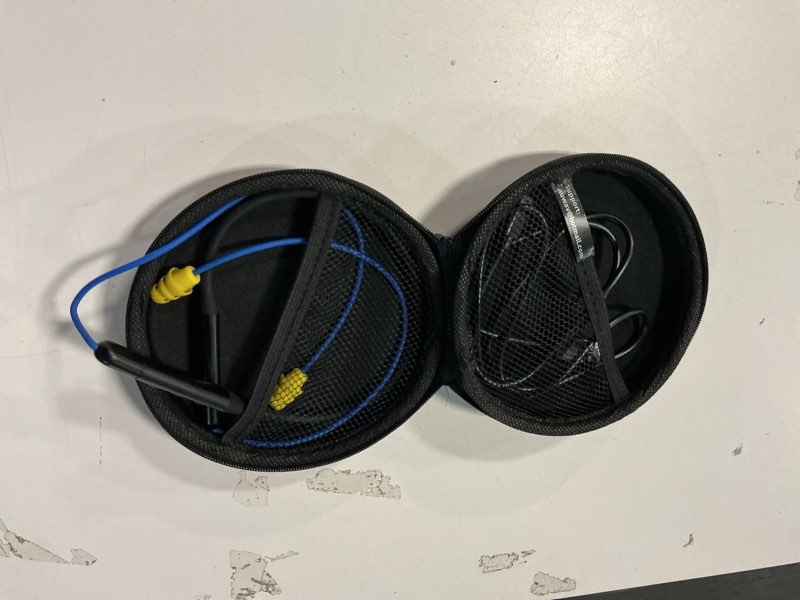 Condition photo showing Good Condition for Bluetooth 6.0 Earplug Headphones with 40H Playtime & OSHA Compliant 29dB Noise Reduction Hearing Protection, Rechargeable Wireless Neckband Earbuds w/Mic, IPX6 Waterproof for Construction, Workshop Blue with Yellow