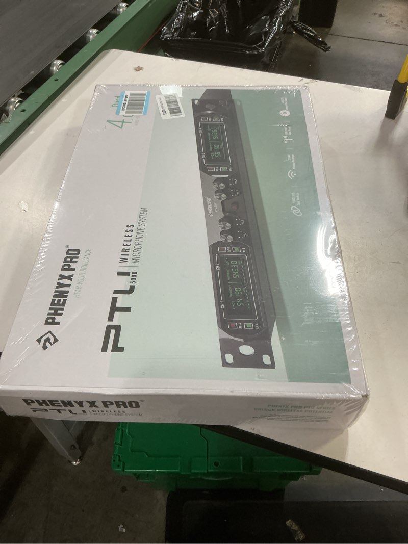 Condition photo showing New/Like New for phenyx pro wireless microphone system, 4-channel uhf wireless mic, fixed frequency metal cordless mic with 4 handheld dynamic microphones, 260ft range, mics for singing, church(ptu-5000-4h)