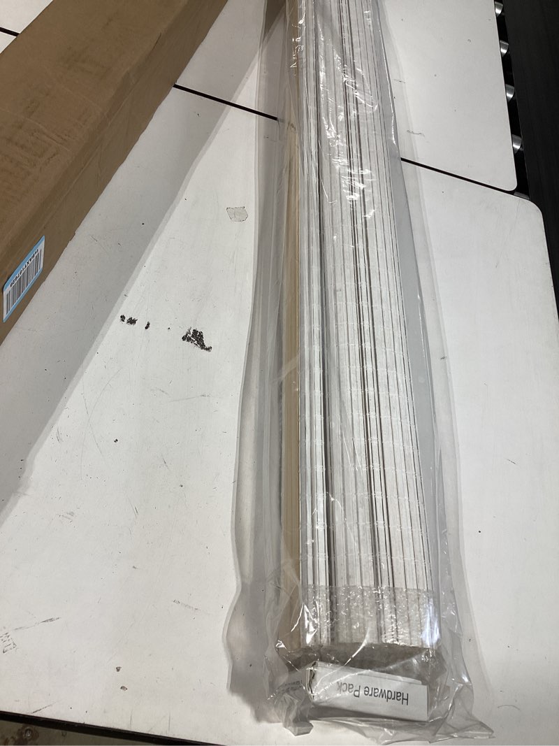 Condition photo showing Good Condition for lazblinds cordless bamboo roman shades, privacy blinds for interior windows, room darkening roll up bamboo blinds for home & patio, 42.5" w x 64" h, alpine ivory alpine ivory 42.5" w x 64" h