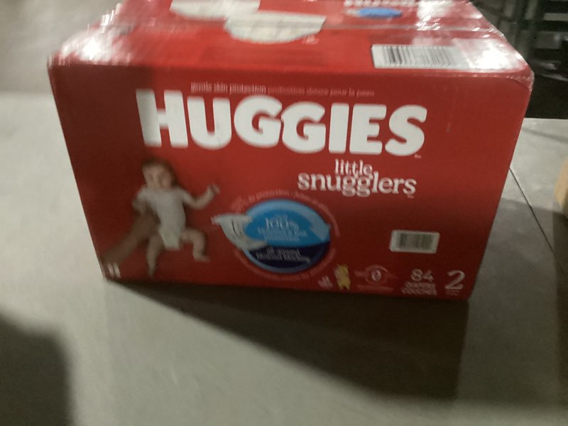 Condition photo showing Good Condition for huggies size 2 diapers, little snugglers baby diapers, size 2 (12-18 lbs), 84 count, packaging may vary size 2 84